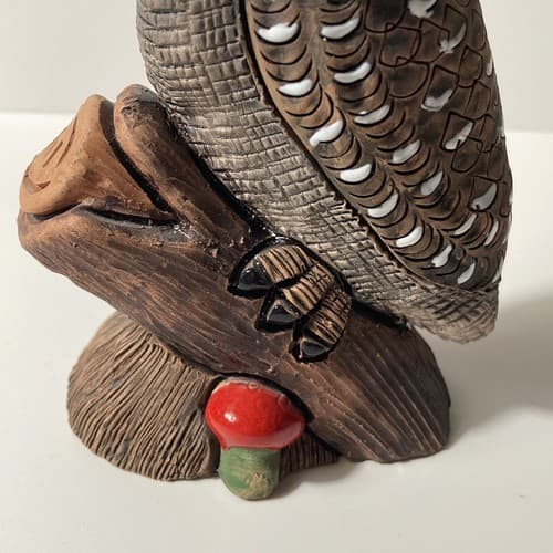 Peruvian Ceramic Owl Handmade Vintage Casals Peru Collectible Owl Figurine - Thumbnail 10