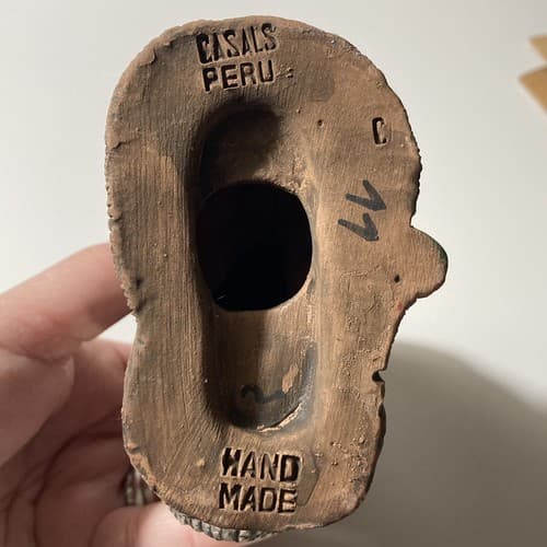 Peruvian Ceramic Owl Handmade Vintage Casals Peru Collectible Owl Figurine - Thumbnail 5