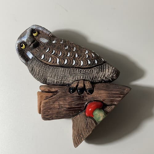 Peruvian Ceramic Owl Handmade Vintage Casals Peru Collectible Owl Figurine - Thumbnail 11