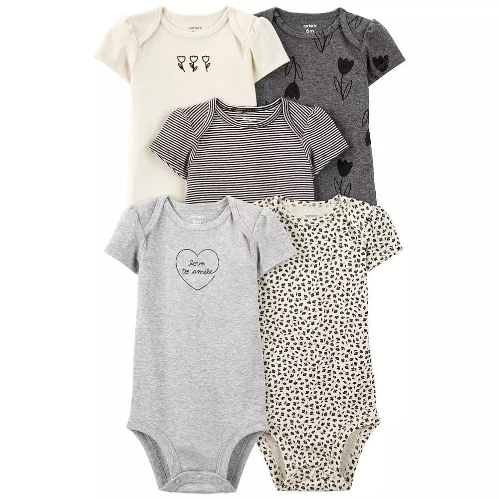 Baby Girl Carter's 4-Pack Floral Bodysuits, Girl's, Size: Newborn, Multi - Thumbnail 3