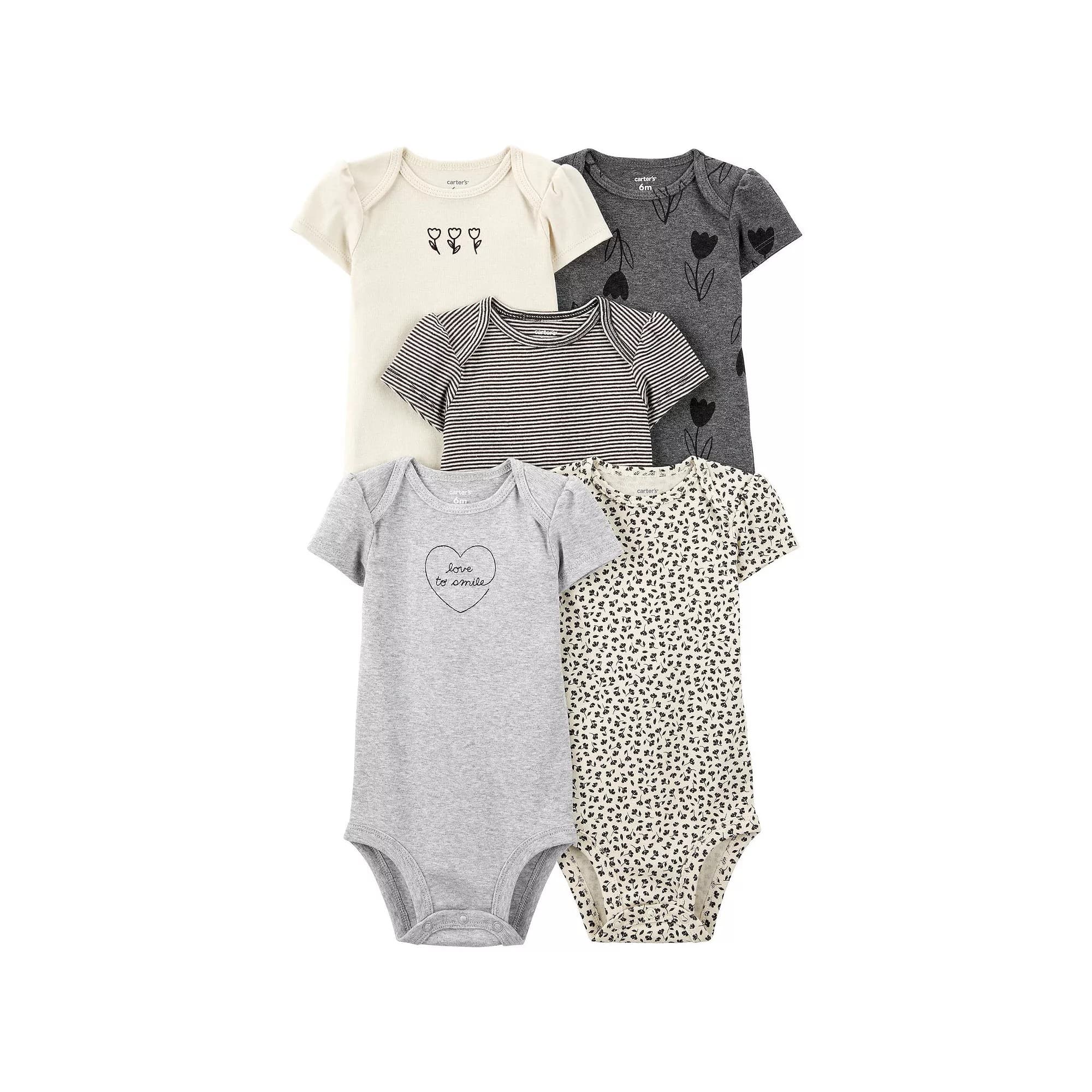 Baby Girl Carter's 4-Pack Floral Bodysuits, Girl's, Size: Newborn, Multi - Thumbnail 2