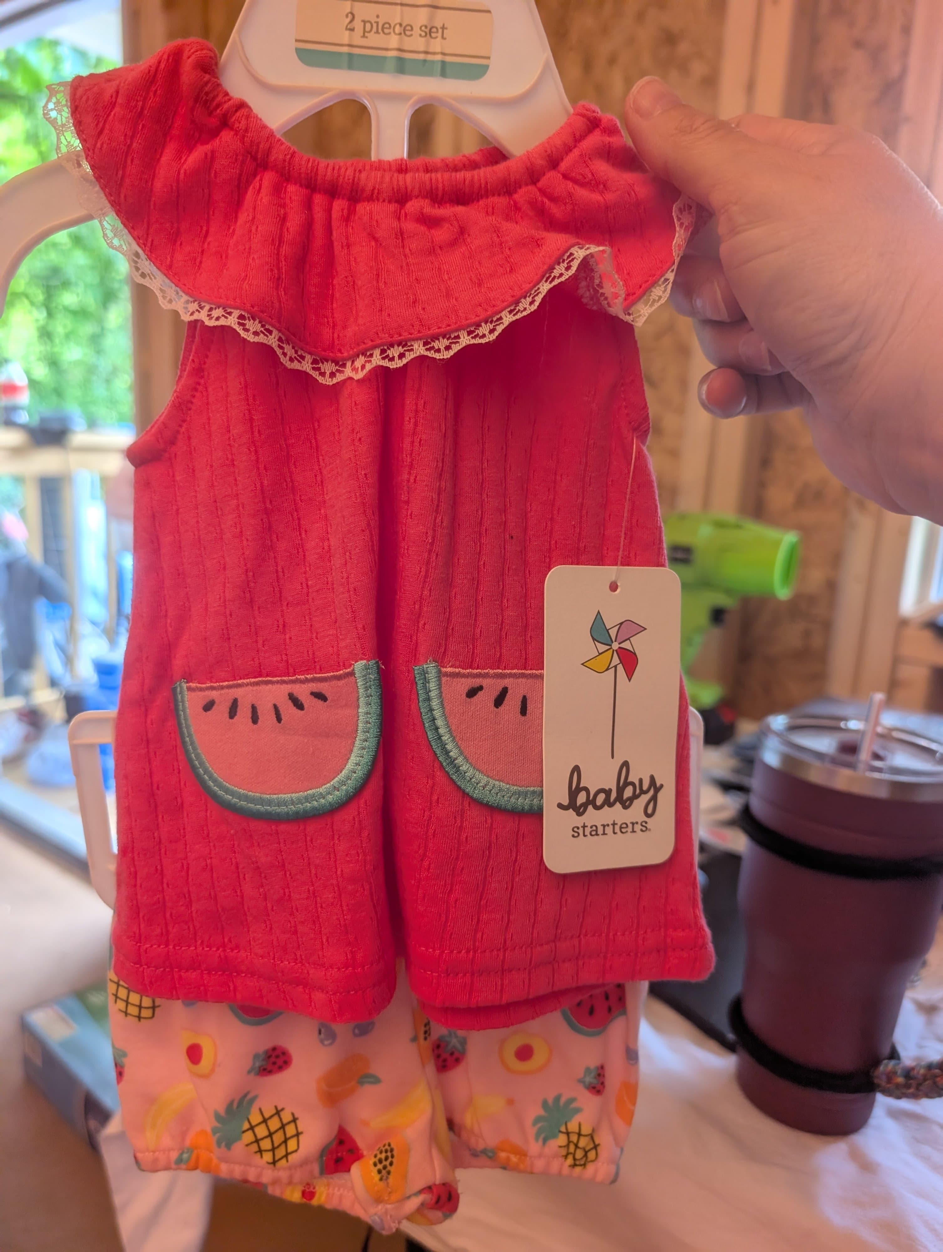 Baby Starters Watermelon 2-Piece Outfit 0-3 Months - Thumbnail 3