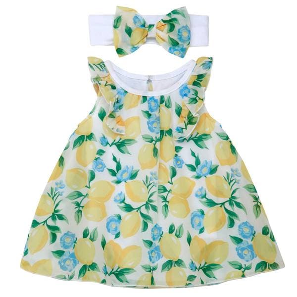 Baby Starters Infant Girl's Lemon Floral Dress Set - Thumbnail 2