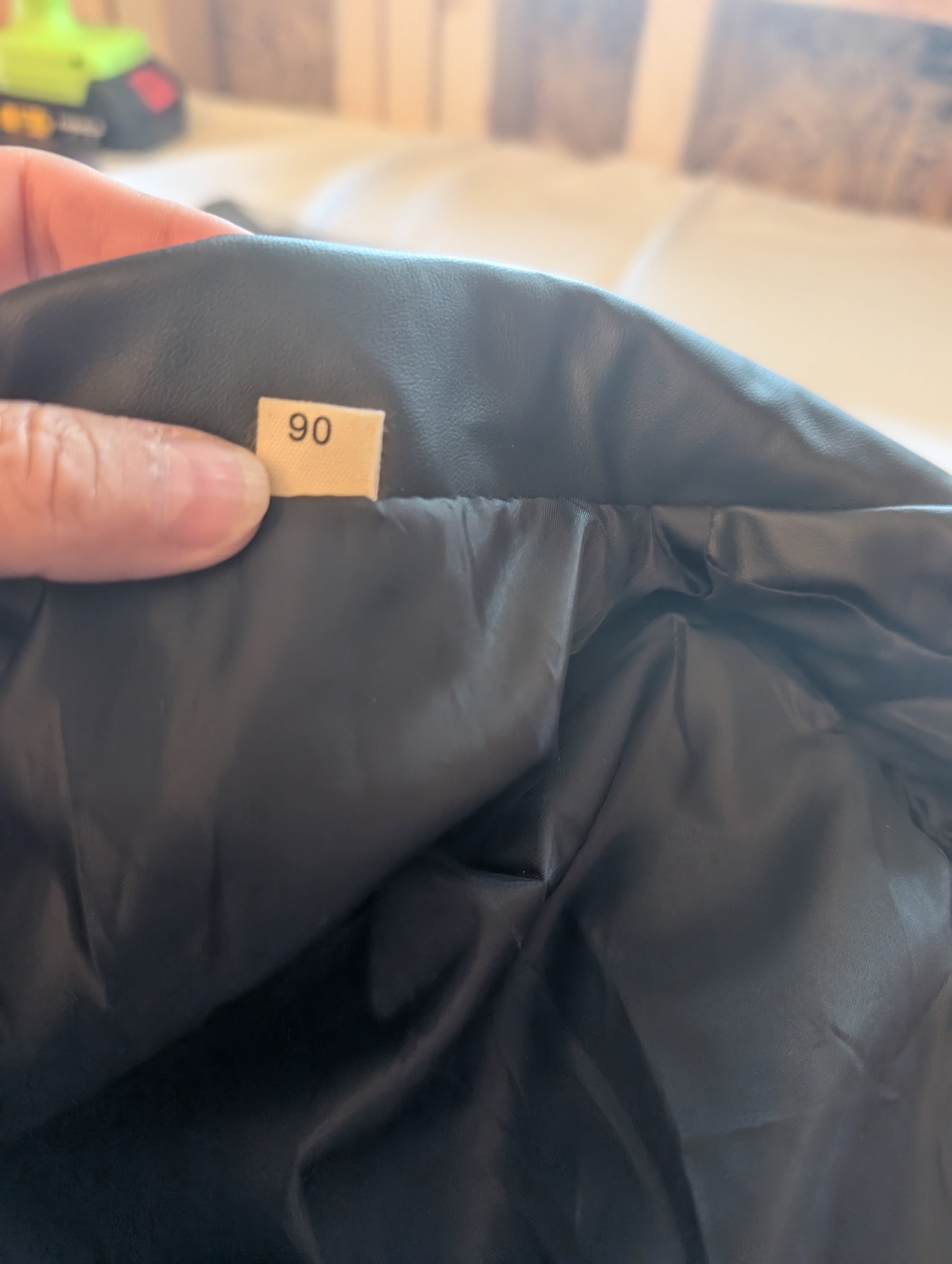 Children's Faux Leather Biker Jacket Black Size 90 - Thumbnail 4