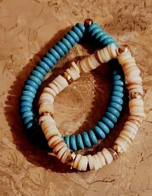 Turquoise Vintage Braclet & Coral Shell Native American Vintage. - Thumbnail 2