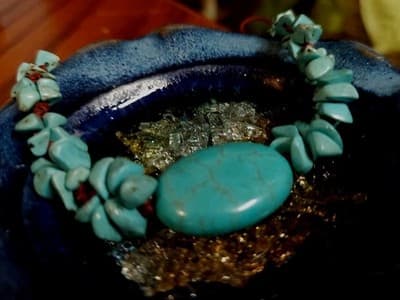 Turquoise Pendent Navajo Vintage Handmade Braclet Real Turquoise. - Thumbnail 3