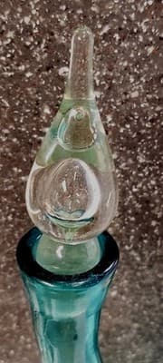 Vintage 1960's MCM Bischoff #591 Peacock Curved Glass Decanter Sighned. - Thumbnail 7
