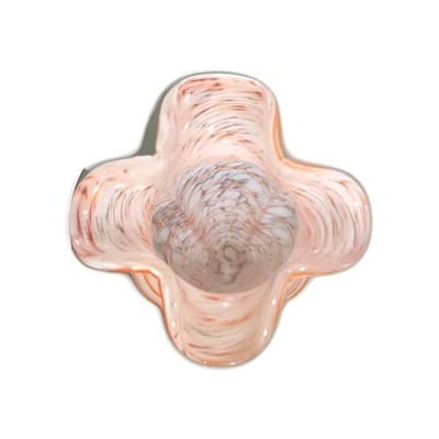 Vintage Murano Style Handblown Glass Orange & White Rare Vase - Thumbnail 5