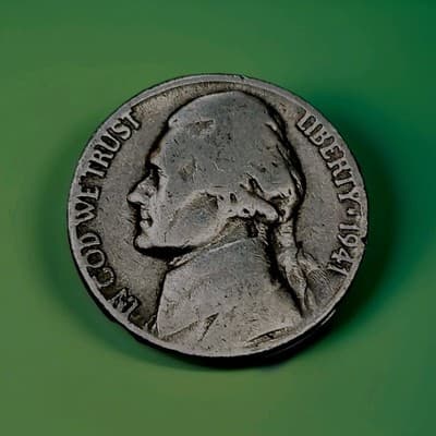 1941 Jefferson Nickel No Mint Mark ERRORS Writing & Numbers On Rim & D Die - Thumbnail 3