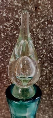 Vintage 1960's MCM Bischoff #591 Peacock Curved Glass Decanter Sighned. - Thumbnail 6