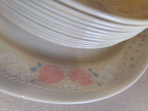 VINTAGE CORELLE BLOSSOMS IN LACE LOT SET DINNER PLATES 12... 6 DESSERTS 2 C - Thumbnail 8