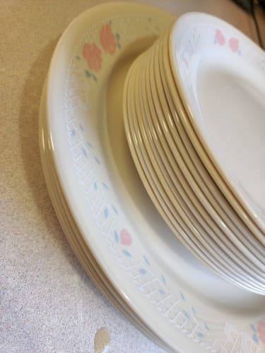 VINTAGE CORELLE BLOSSOMS IN LACE LOT SET DINNER PLATES 12... 6 DESSERTS 2 C - Thumbnail 4