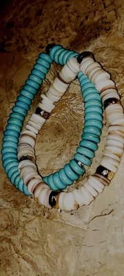 Turquoise Vintage Braclet & Coral Shell Native American Vintage. - Thumbnail 7