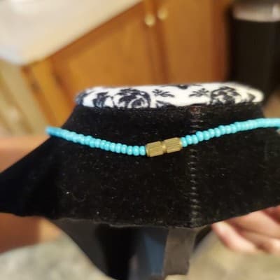 Vintage Turquoise & Shell Beaded Necklace - Thumbnail 2