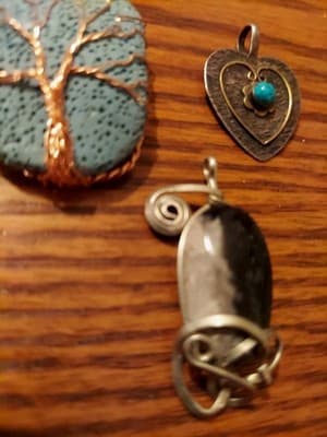 Vintage 3 Sterling Silver Pendants One Is Copper All In A Lot Super Cute. - Thumbnail 2