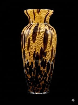 Vintage HandBlown Maestri Vetrai Murano Style Art Glass Tall Vase 13.5" - Thumbnail 6
