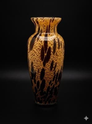 Vintage HandBlown Maestri Vetrai Murano Style Art Glass Tall Vase 13.5" - Thumbnail 2