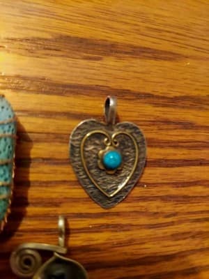 Vintage 3 Sterling Silver Pendants One Is Copper All In A Lot Super Cute. - Thumbnail 3