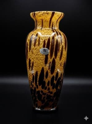 Vintage HandBlown Maestri Vetrai Murano Style Art Glass Tall Vase 13.5" - Thumbnail 4