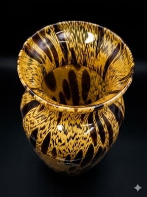 Vintage HandBlown Maestri Vetrai Murano Style Art Glass Tall Vase 13.5" - Thumbnail 3