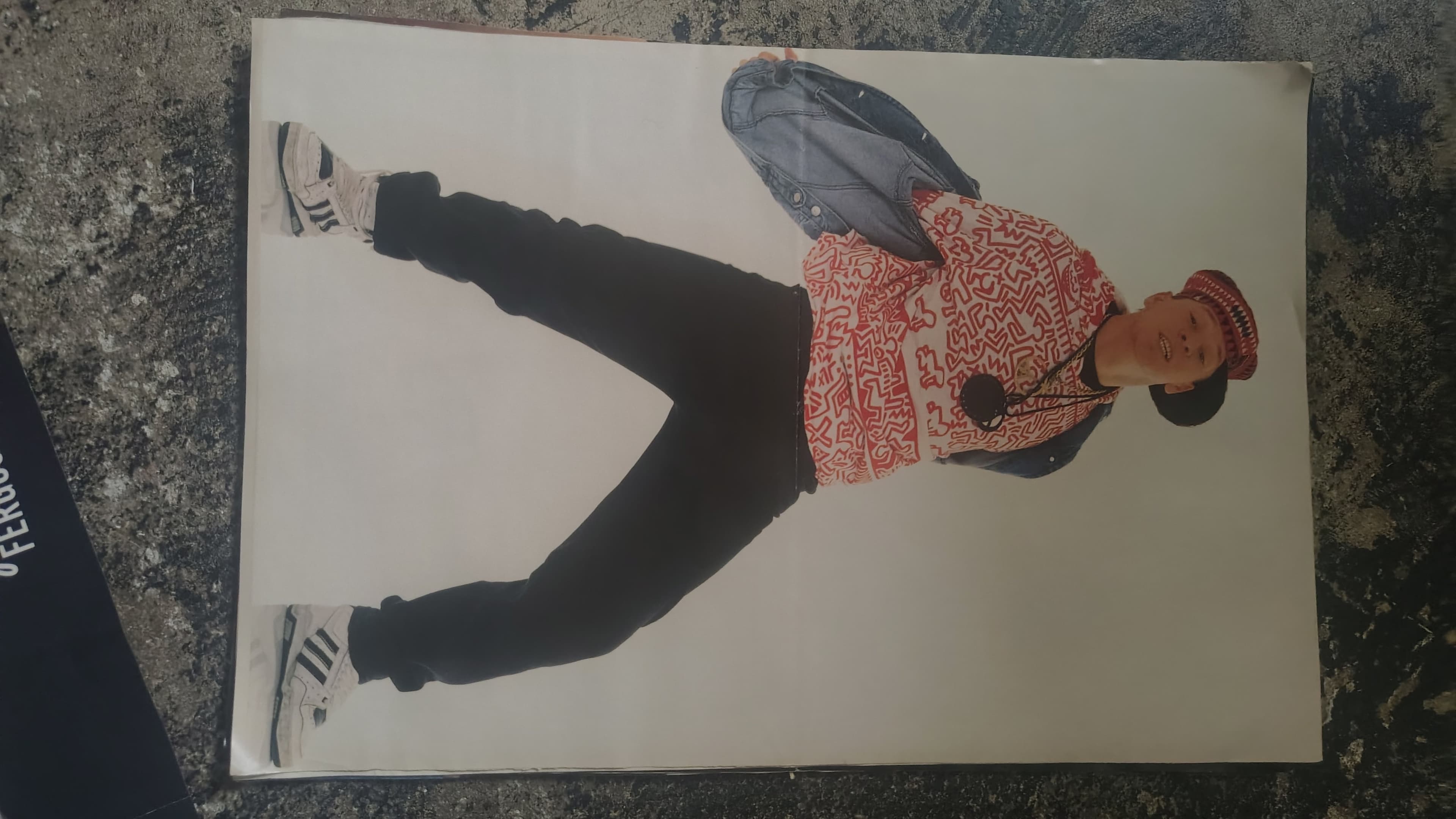 Vintage 1980s Hip Hop Poster with Adidas Sneakers