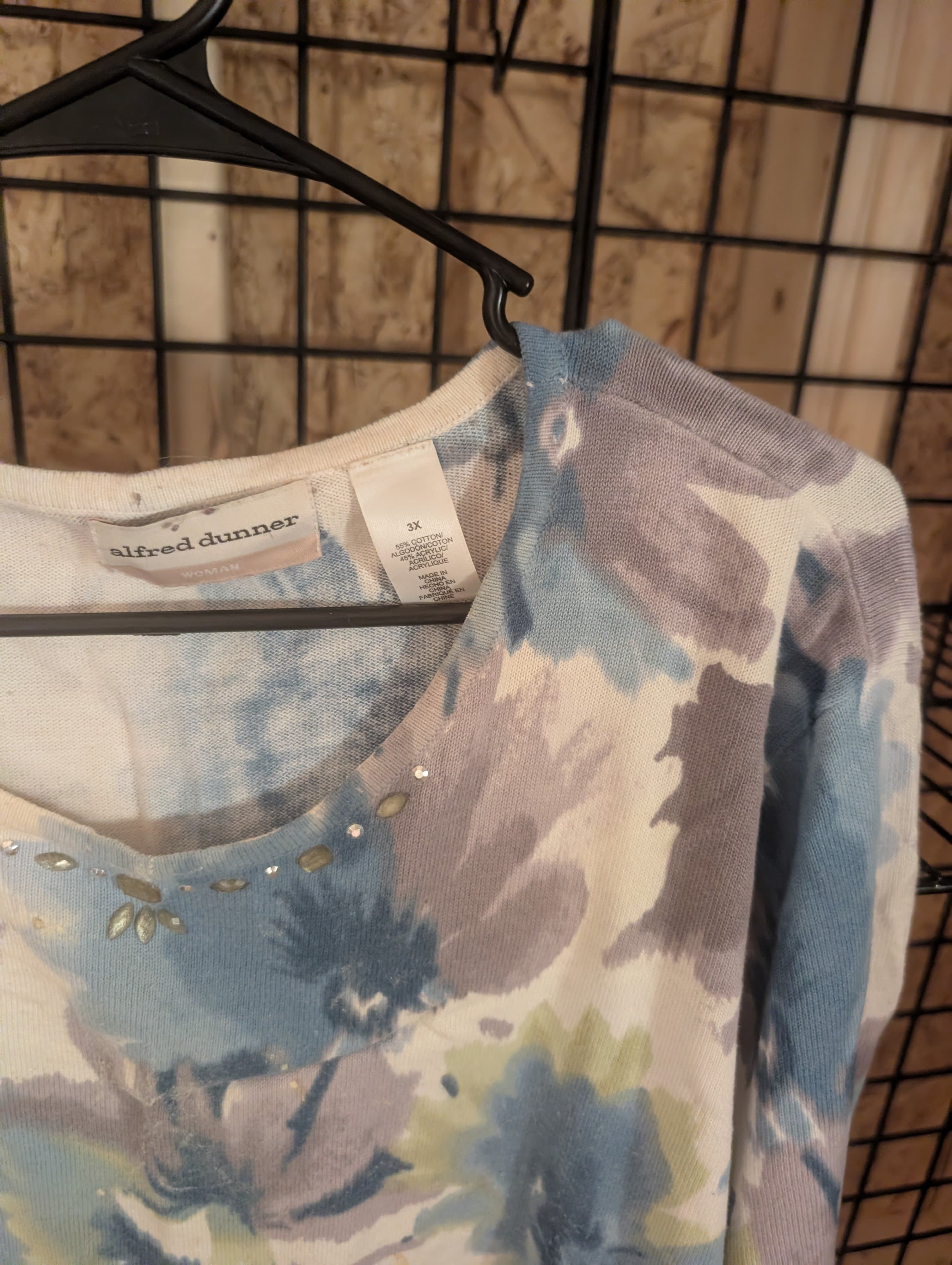 Alfred Dunner Floral Print Top 3X - Thumbnail 4