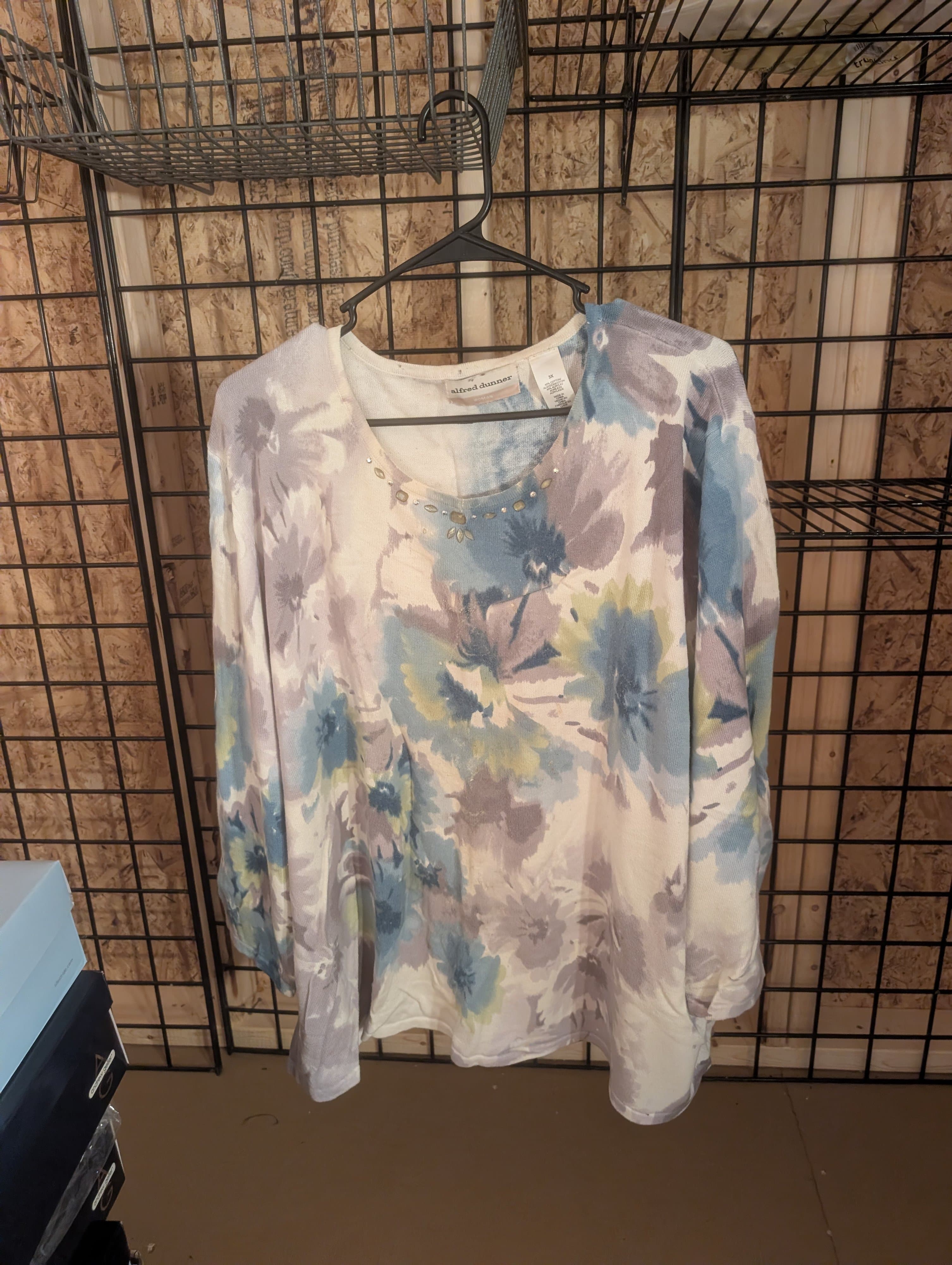Alfred Dunner Floral Print Top 3X - Thumbnail 2
