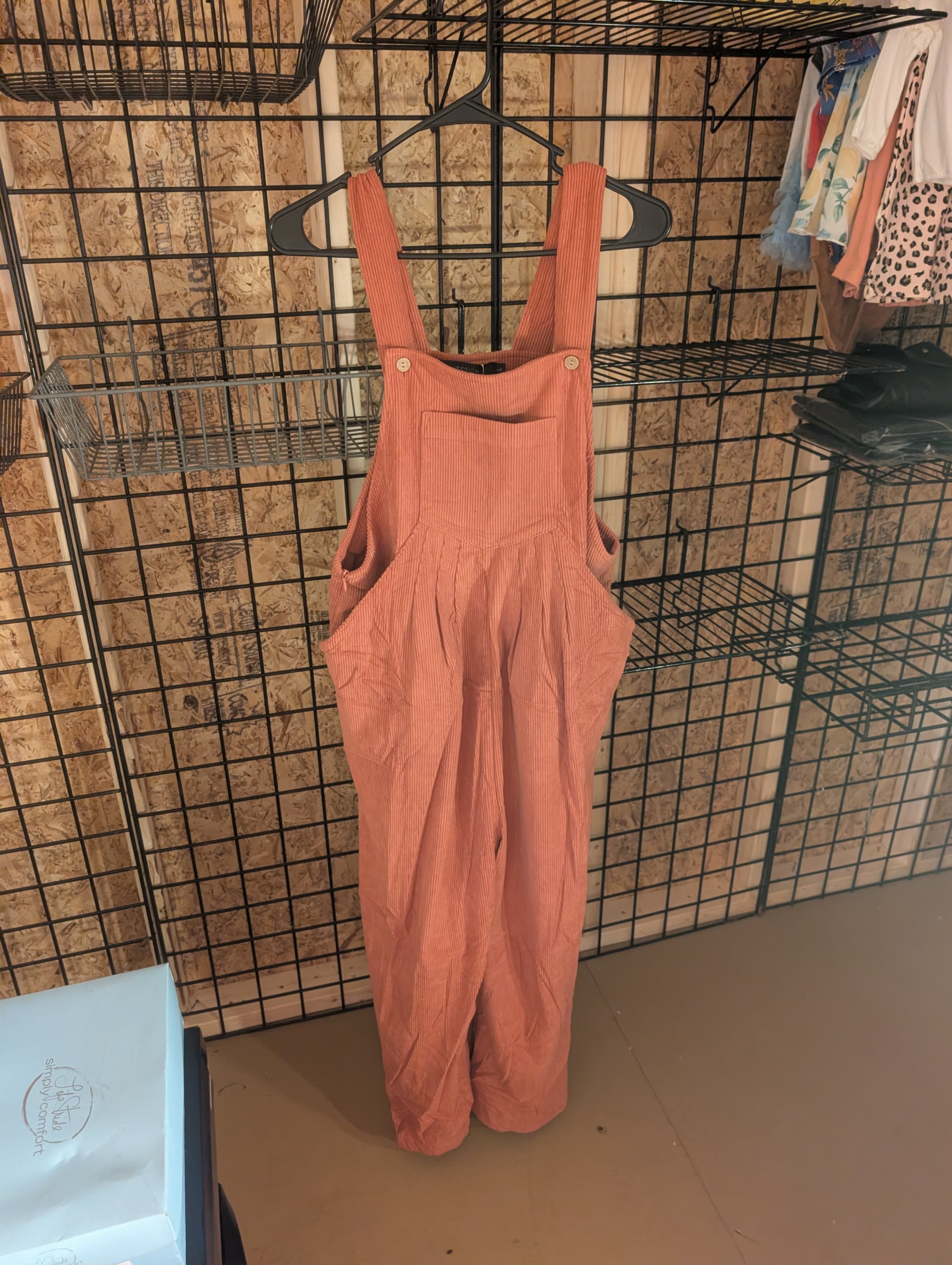 Women's Corduroy Overalls with Pockets - Thumbnail 2