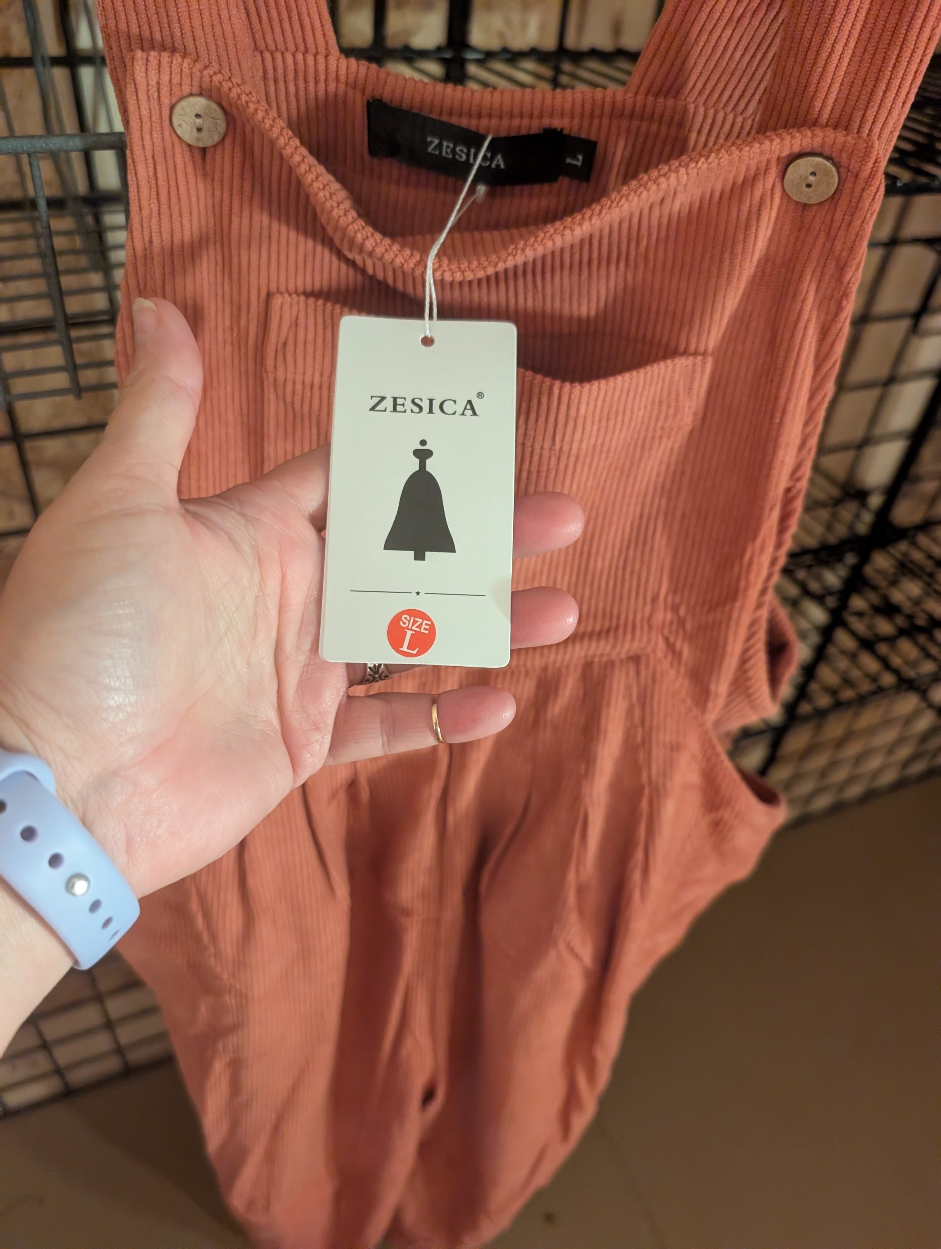 Women's Corduroy Overalls with Pockets - Thumbnail 6