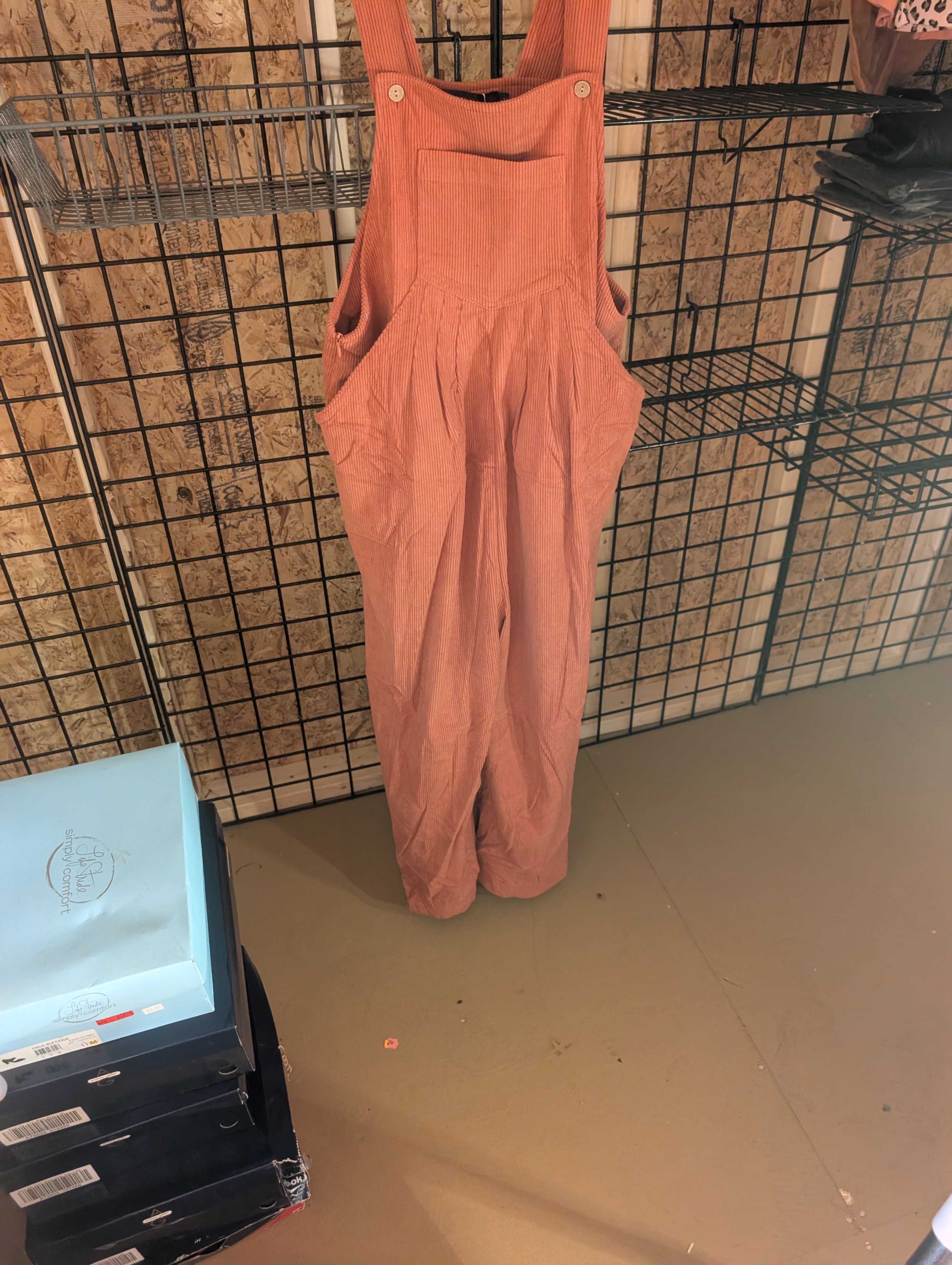 Women's Corduroy Overalls with Pockets - Thumbnail 3