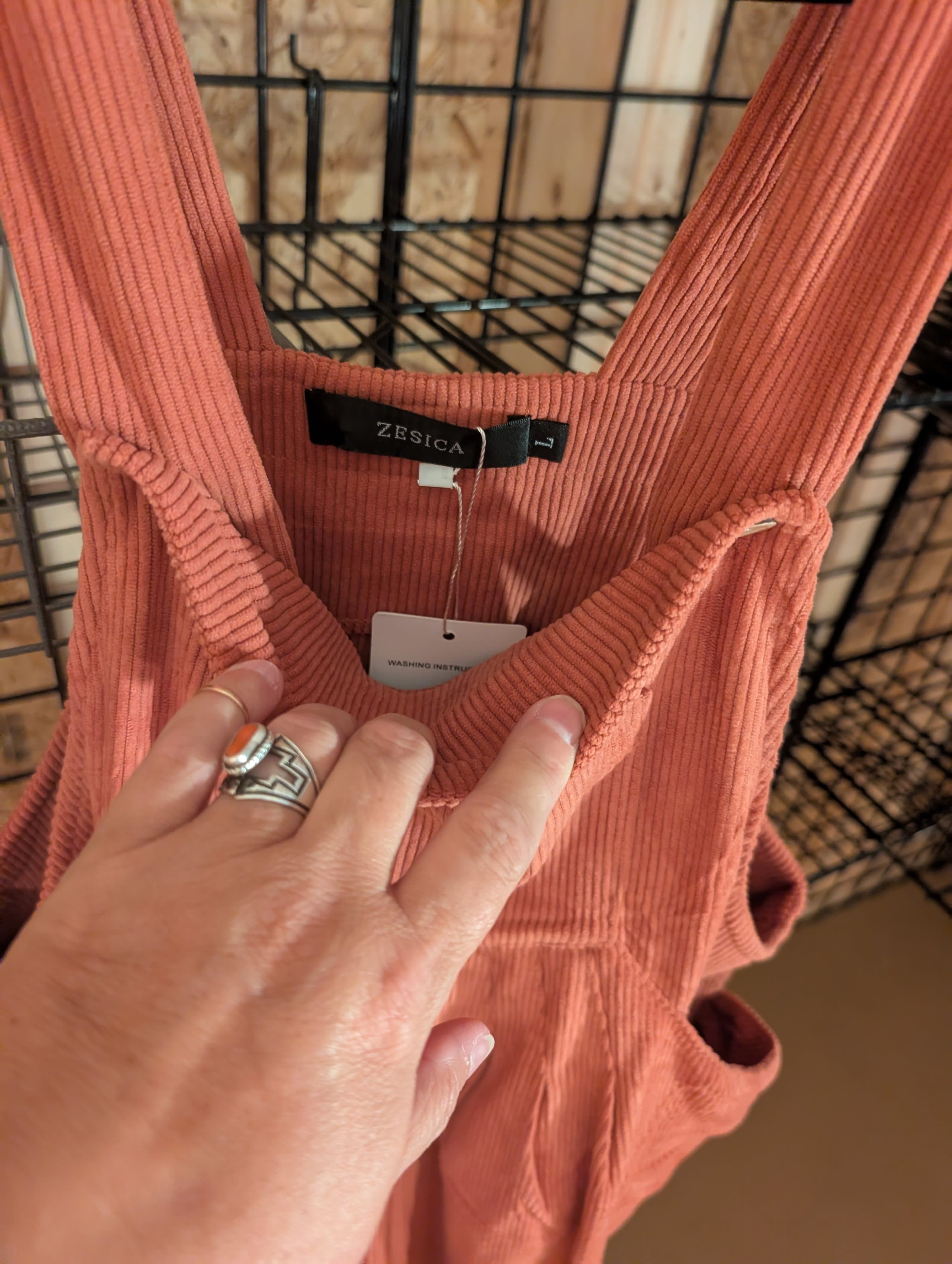 Women's Corduroy Overalls with Pockets - Thumbnail 5