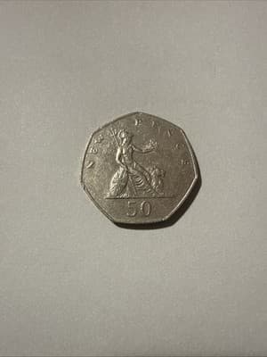 1981 Queen Elizabeth II 50 Fifty Pence UK Coin, Sold as is - Thumbnail 2