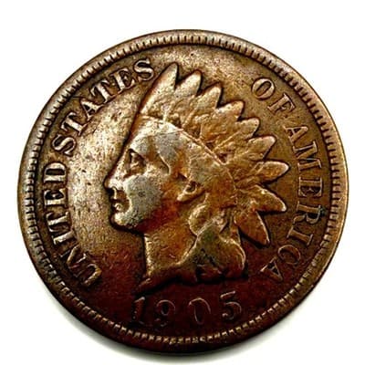1905 indian head penny great visibility