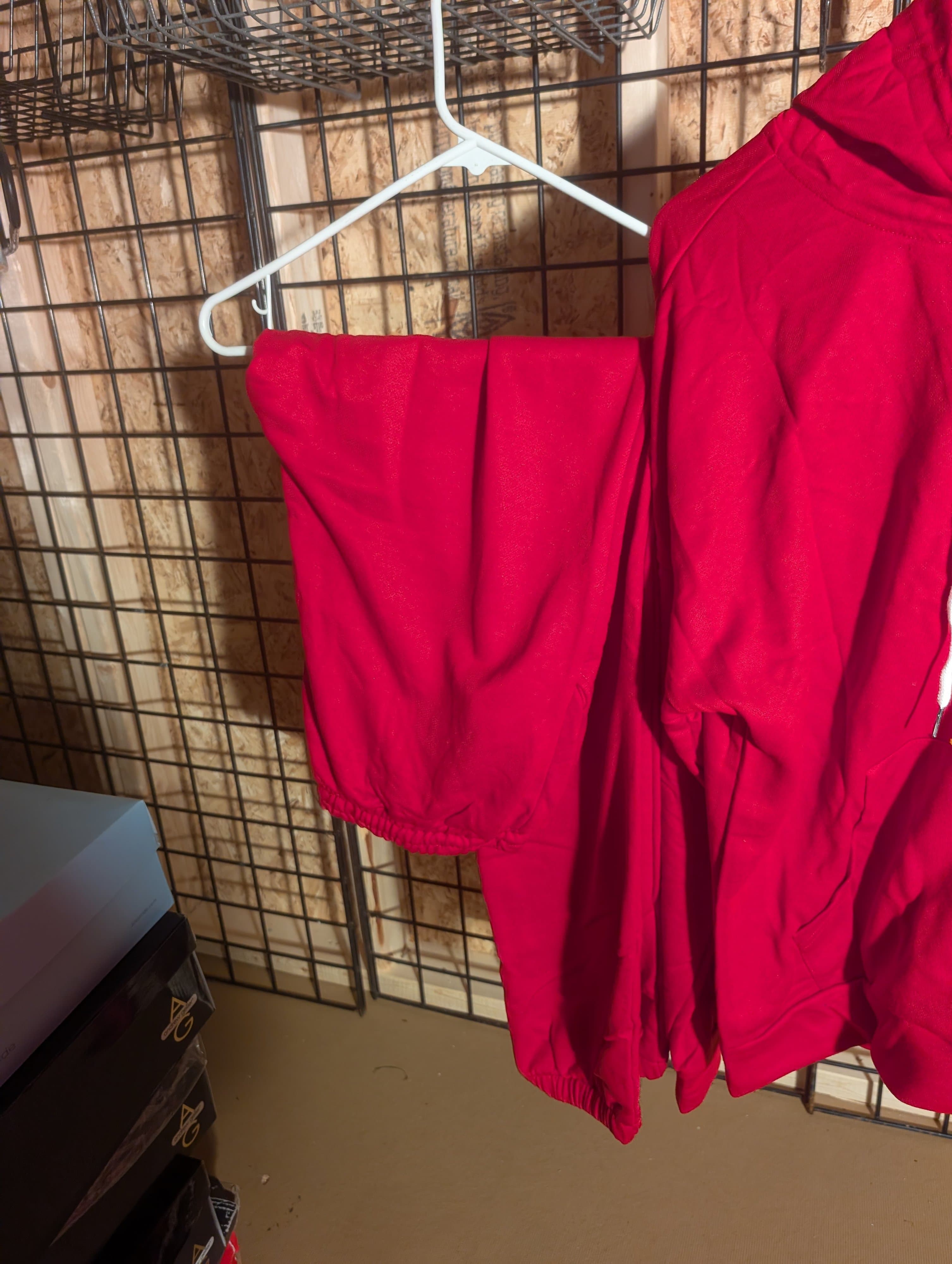 Red XL Tracksuit Set with Hoodie and Pants - Thumbnail 3