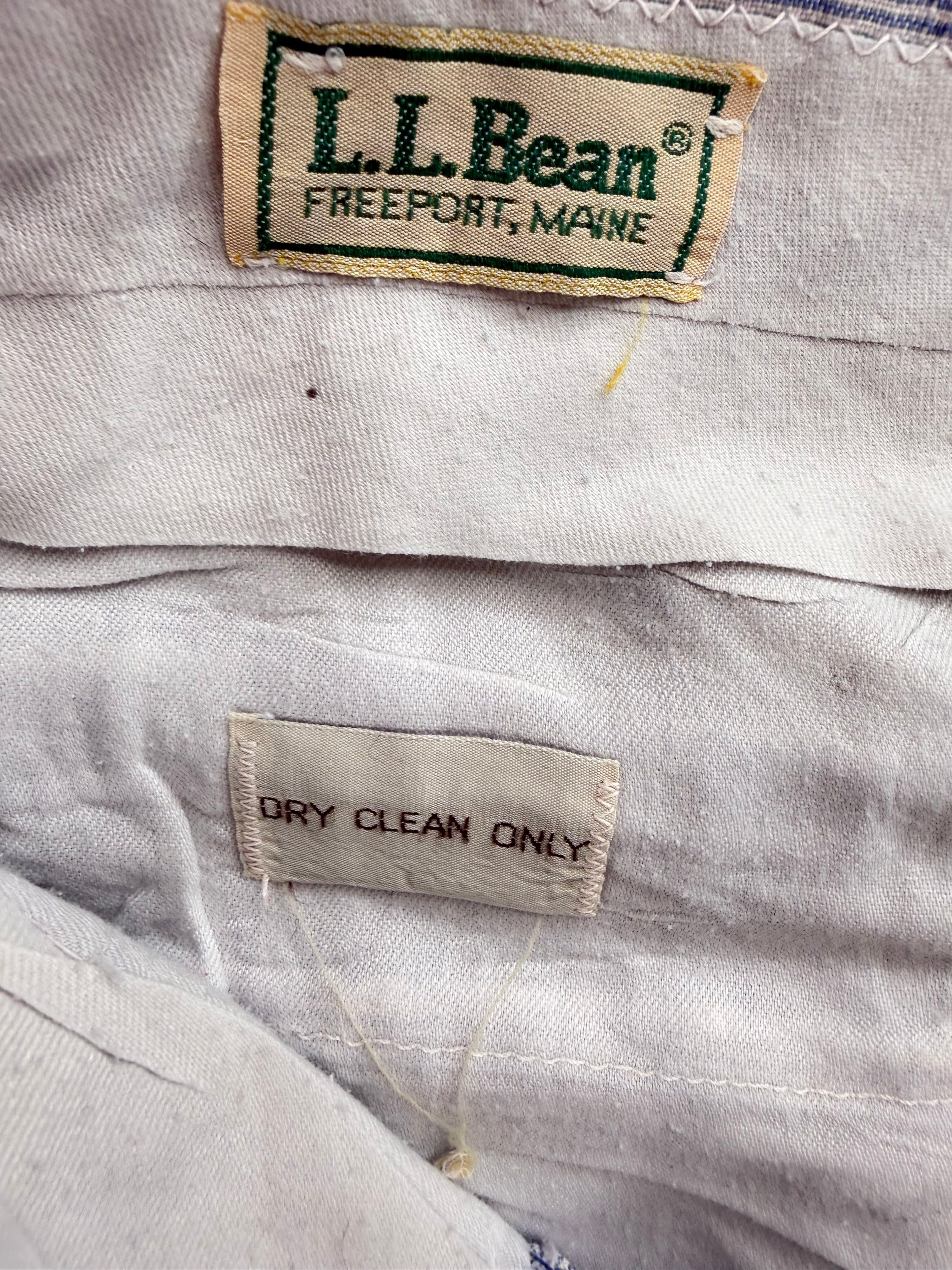 Vtg L.L. Bean Seersucker Trousers Mens 38x30 Blue White Stripe - Thumbnail 3