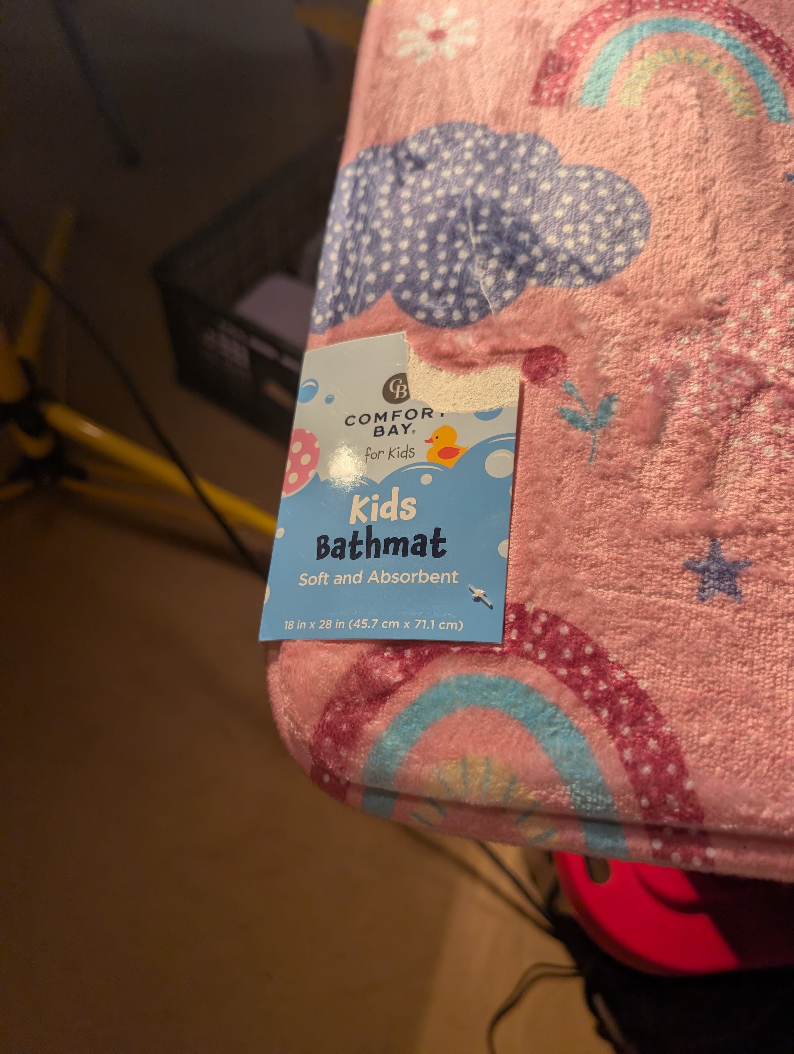 Comfort Bay Kids Bathmat 18x28 Rainbow Butterfly Design - Thumbnail 3