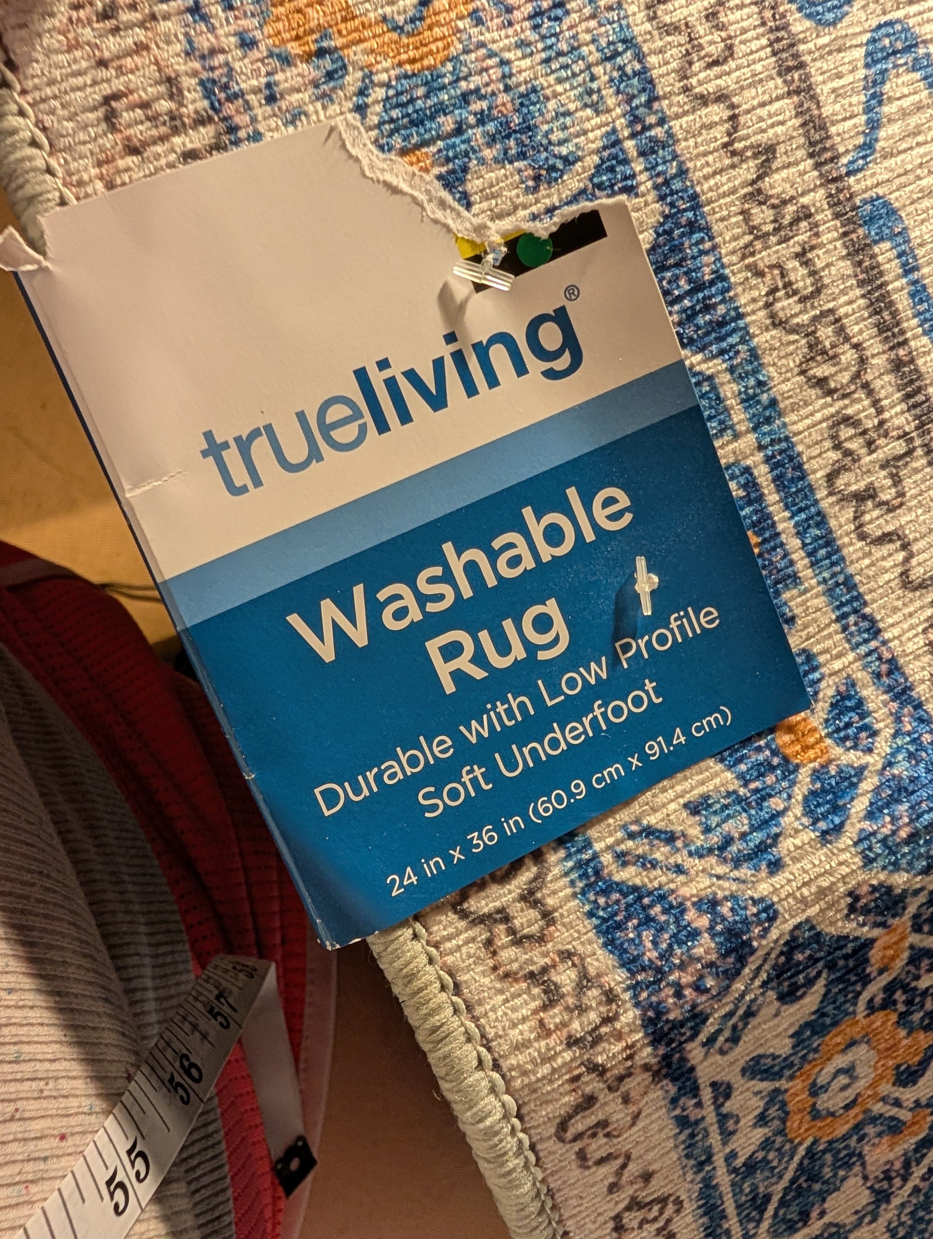 Trueliving Washable Rug 24x36 Floral Low Profile - Thumbnail 5
