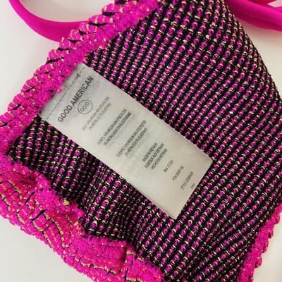 Good American Women's Bikini Size 00/0 Hot Pink Triangle NWT - Thumbnail 4