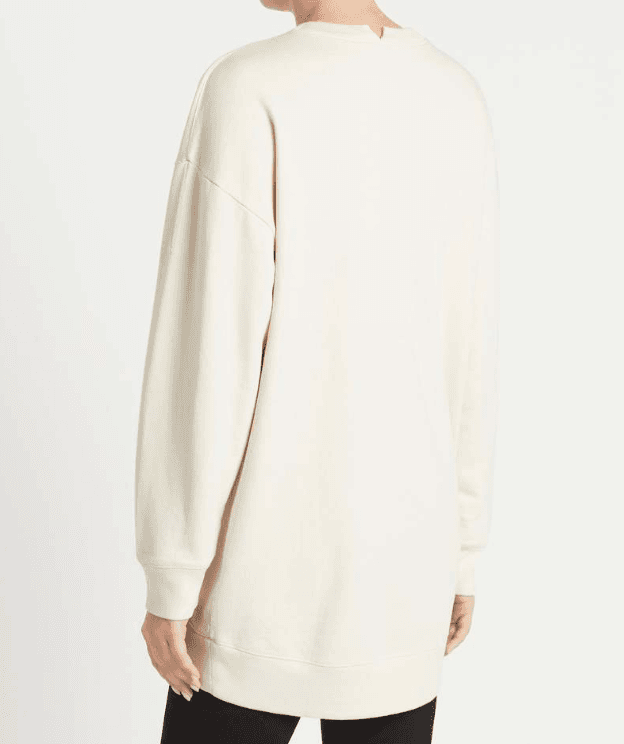 FRAME "New York, Work & Play" Oversized Sweatshirt White X-Small $208 Retail - Thumbnail 3