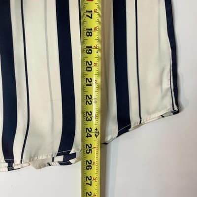 Zara Women's White and Navy Blous - Thumbnail 5