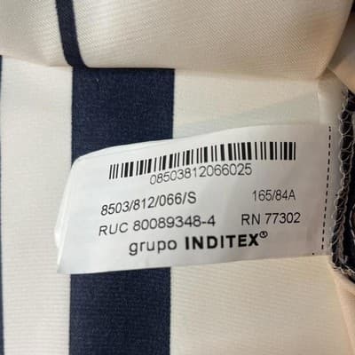 Zara Women's White and Navy Blous - Thumbnail 4