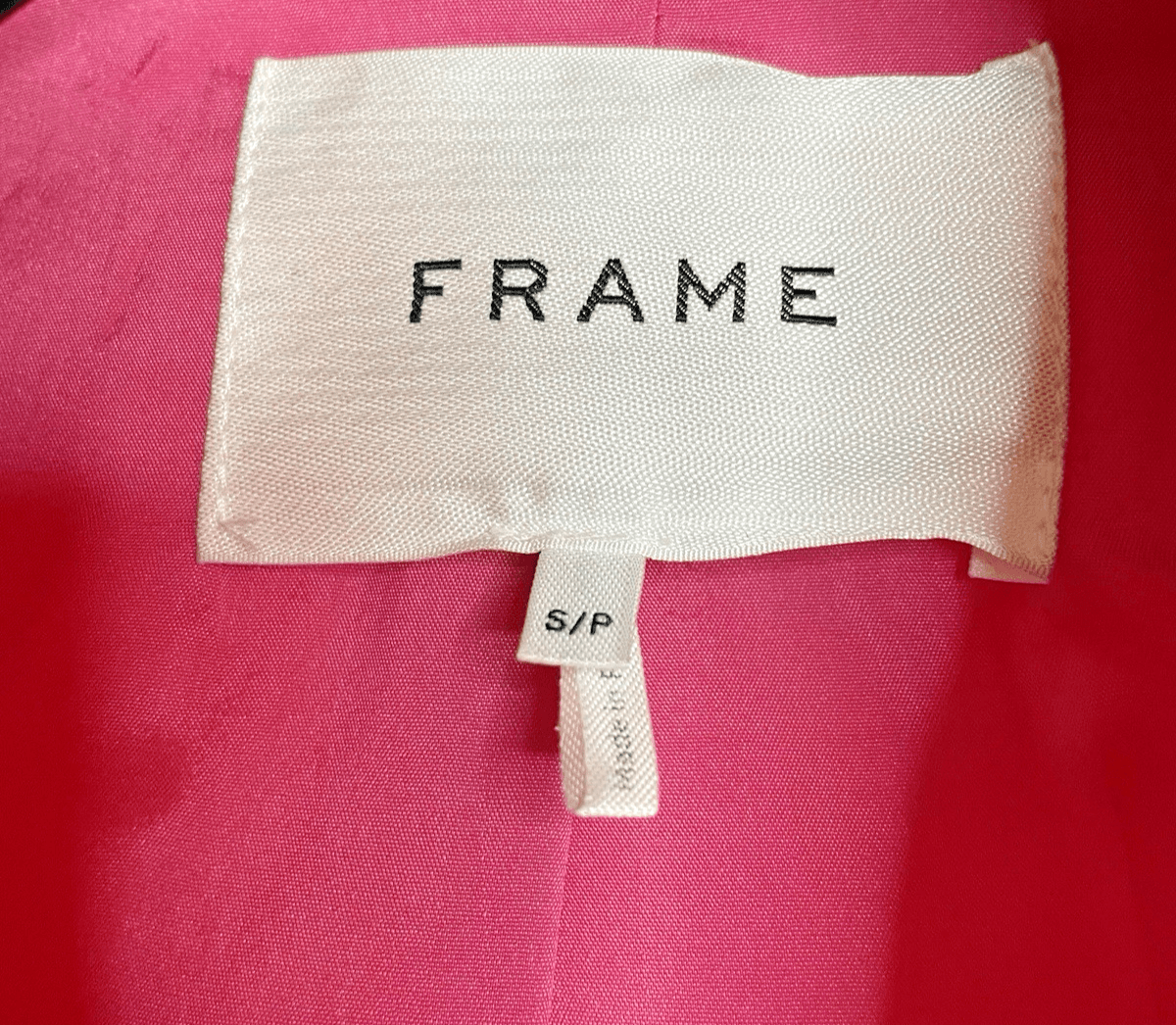 FRAME Women's Cropped Blazer X-Small Strong Shoulder Linen Blend Flamingo Pink - Thumbnail 6