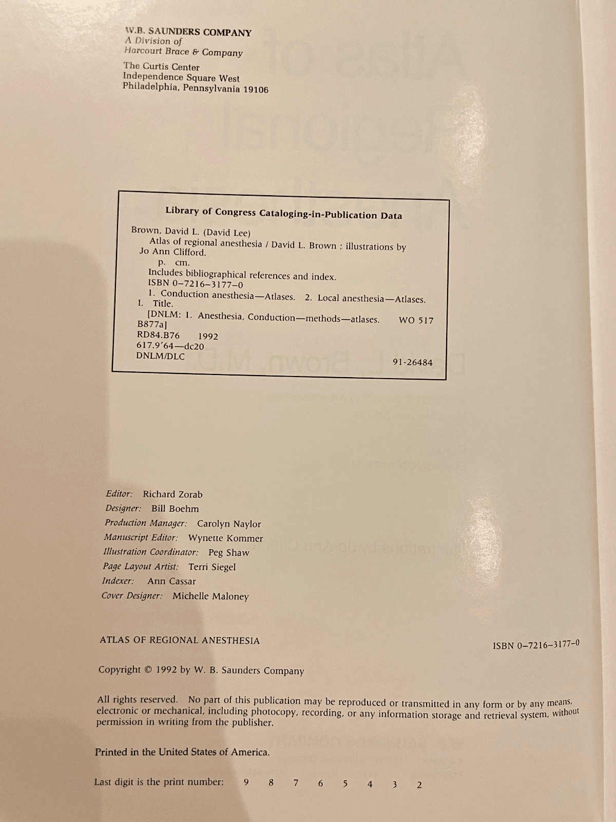 Atlas of Regional Anesthesia by David L. Brown (1991 Hardcover) Medical Textbook - Thumbnail 4