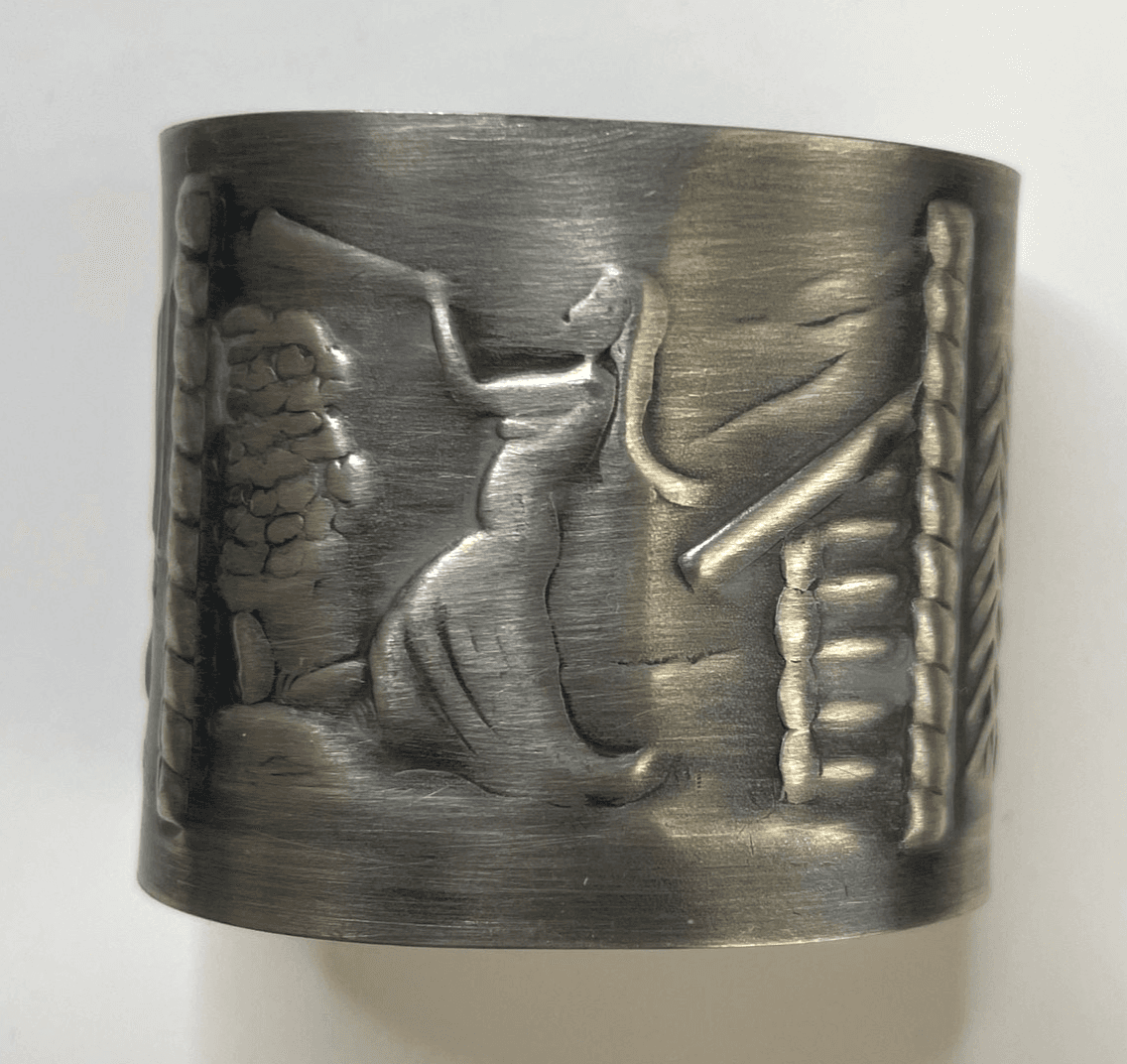 Vintage Norwegian Pewter Napkin Rings by Konge-Tinn - Set of 4 in Original Box - Thumbnail 7