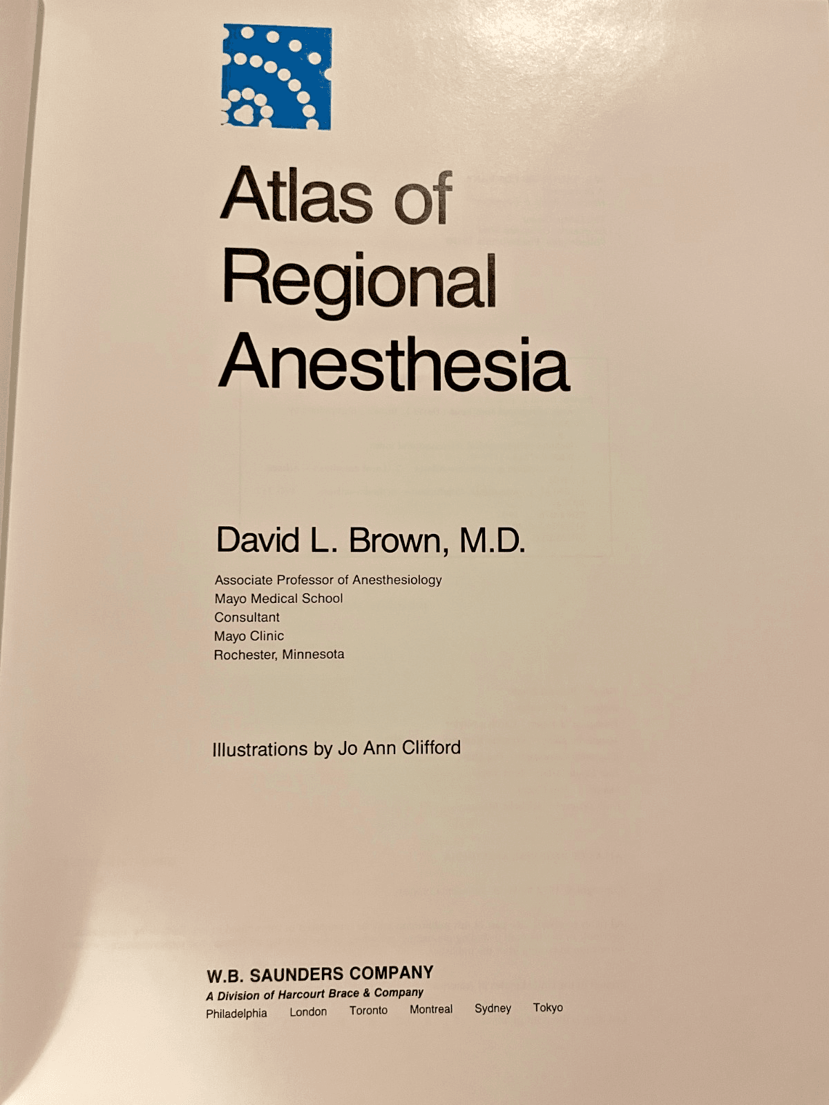 Atlas of Regional Anesthesia by David L. Brown (1991 Hardcover) Medical Textbook - Thumbnail 3
