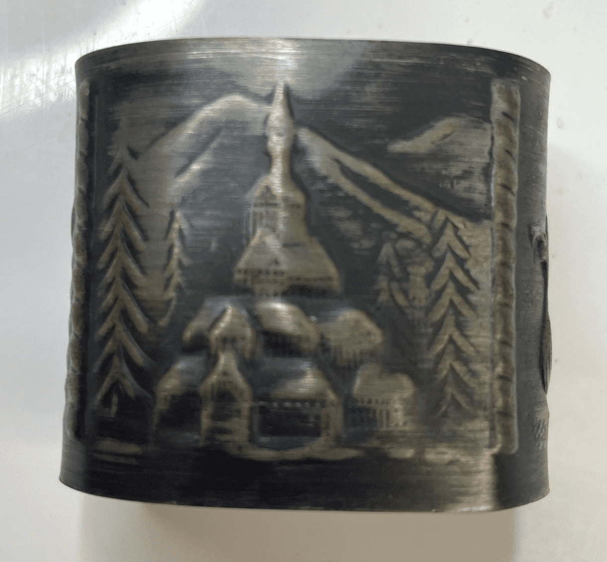 Vintage Norwegian Pewter Napkin Rings by Konge-Tinn - Set of 4 in Original Box - Thumbnail 6