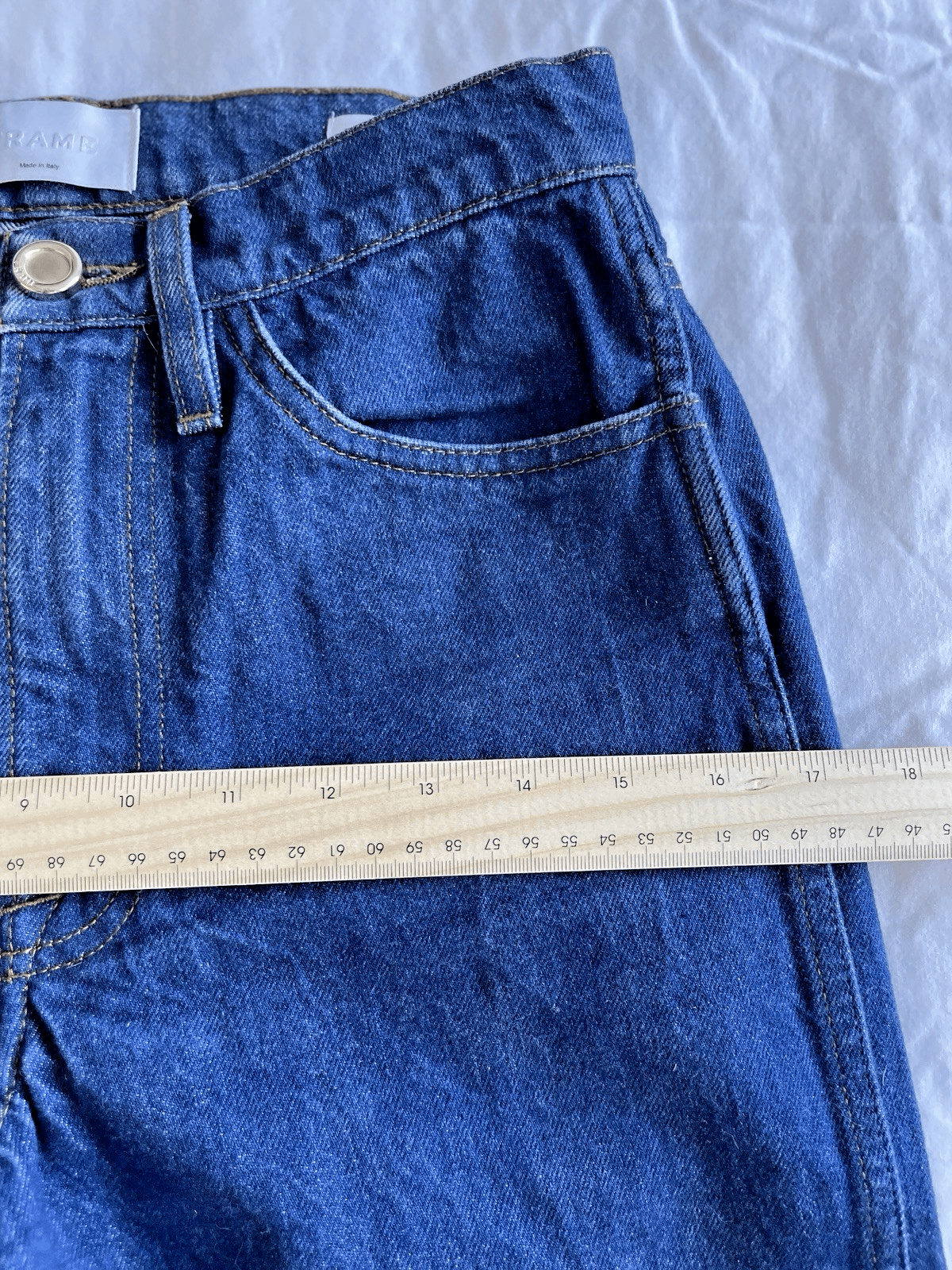 FRAME Denim Women's High Rise "Le Italien" True Straight Jean Vintage Blue Sz 24 - Thumbnail 14