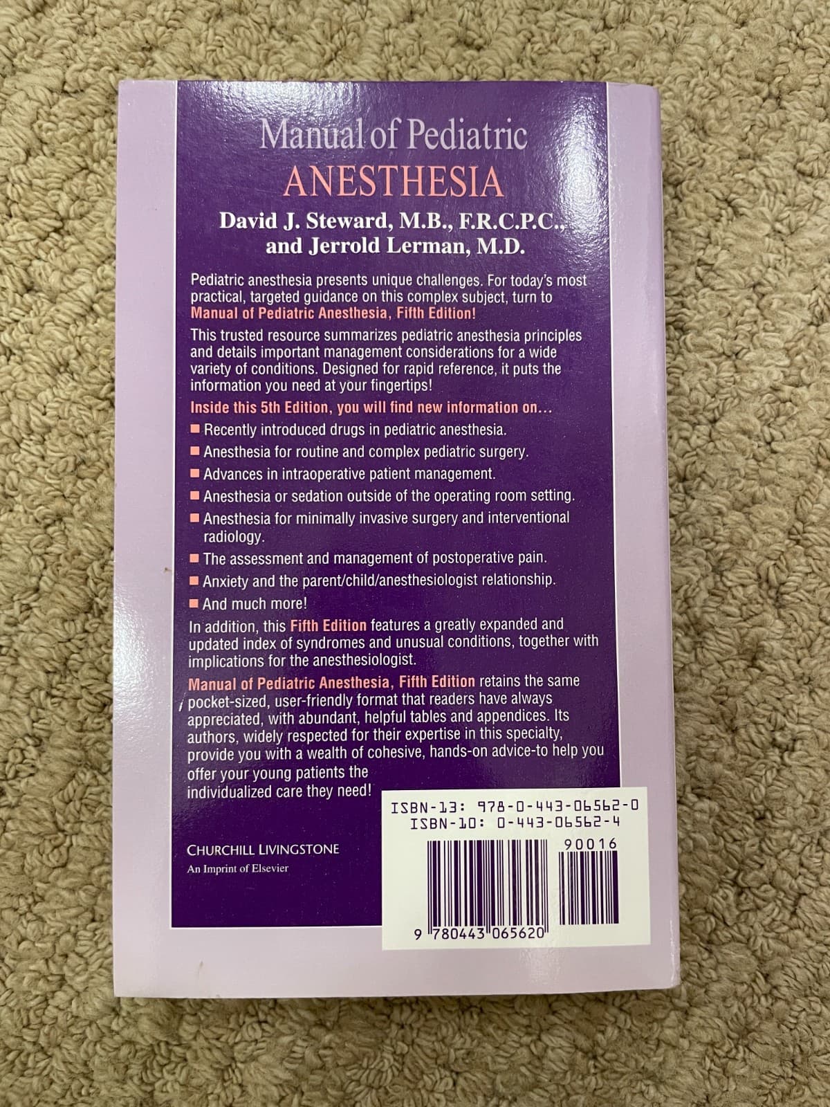 Manual of Pediatric Anesthesia/ David J. Steward, Jerrod Lerman - 5th Ed. - Thumbnail 3