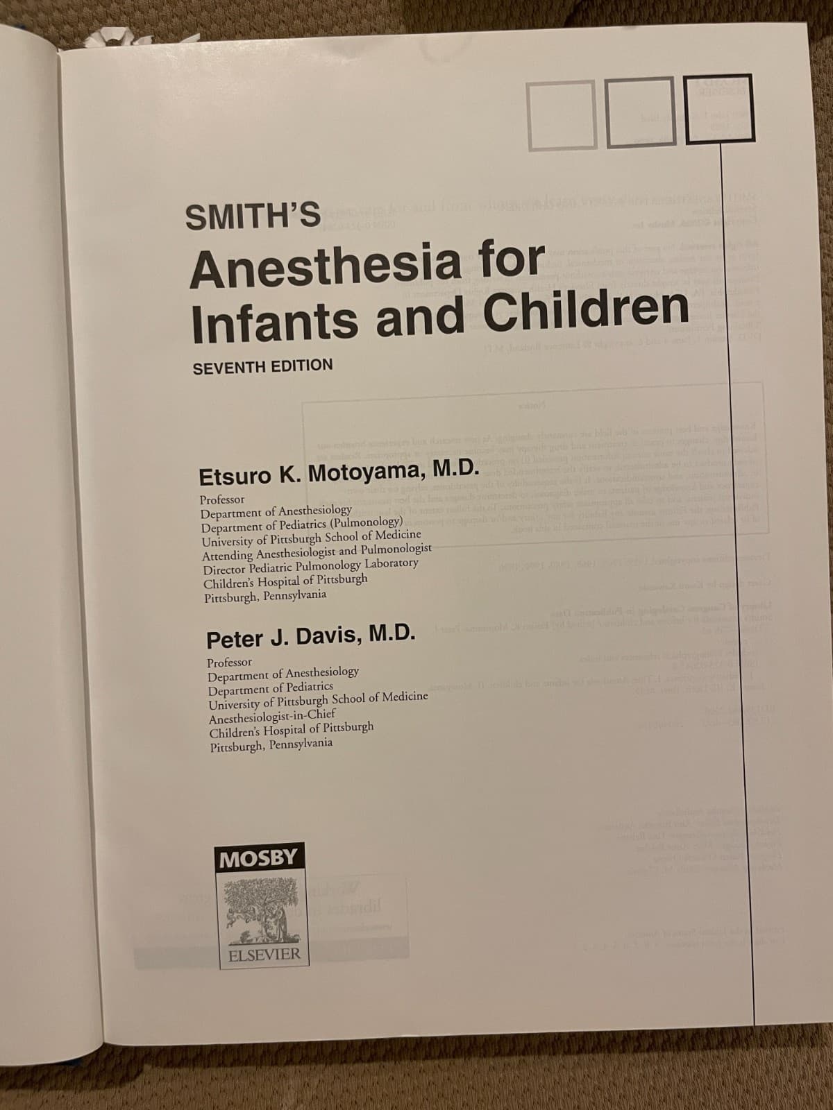 Smith's Anesthesia for Infants and Children-Hardcover, by Davis MD Peter - Good - Thumbnail 3