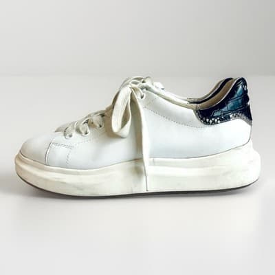 Sam Edelman Moxie Lace Up Sneaker White Leather/Black Croc Womens 7 - Thumbnail 6